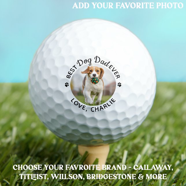 Balles De Golf Meilleur Chien Papa Jamais Personnalisé Photo Ball (Créateur téléchargé)