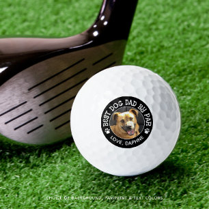 Balles De Golf MEILLEUR CHIEN PAPA PAR Photo Pawprints Couleur pe