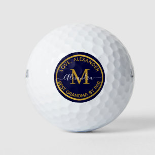 Balles De Golf Meilleur Grand Jour Nautique Monogramme Nom Marine