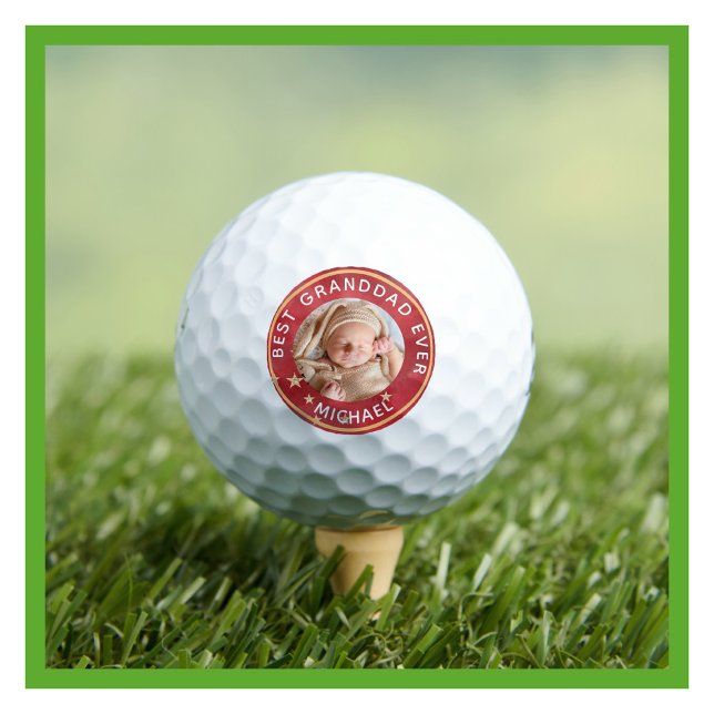 Balles De Golf Meilleur Grand-Papa jamais photo Nom personnalisé (Créateur téléchargé)