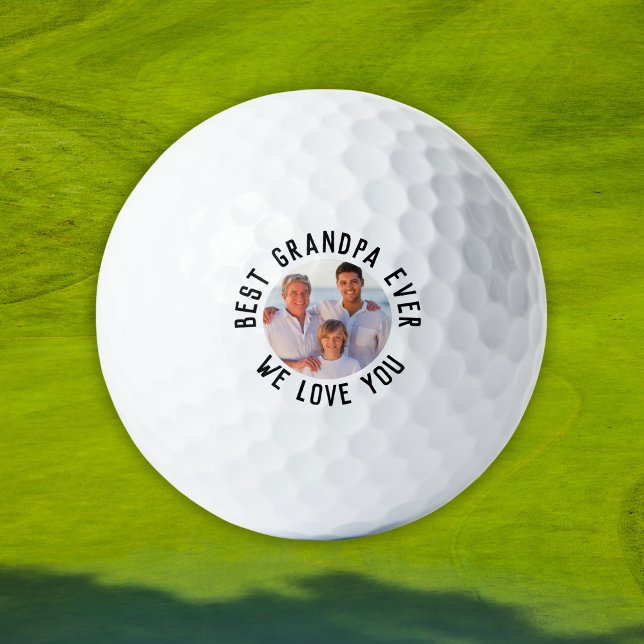 Balles De Golf Meilleur grand-père jamais - Photo personnalisée (Best Grandpa Ever – Personalized Photo Golf Balls
)