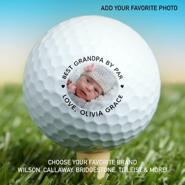 Balles De Golf Meilleur GRANDPA Par Par Photo Personnalisée (Créateur téléchargé)