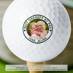 Balles De Golf MEILLEUR GRANDPA PAR PAR Photo Vert personnalisé