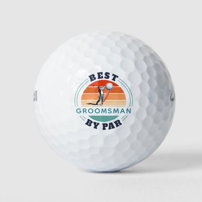 Balles De Golf Meilleur Groomsman Par Par Custom Retro (Devant)