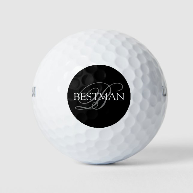Balles De Golf Meilleur Homme Monogram Mariage Golf Balls (Devant)