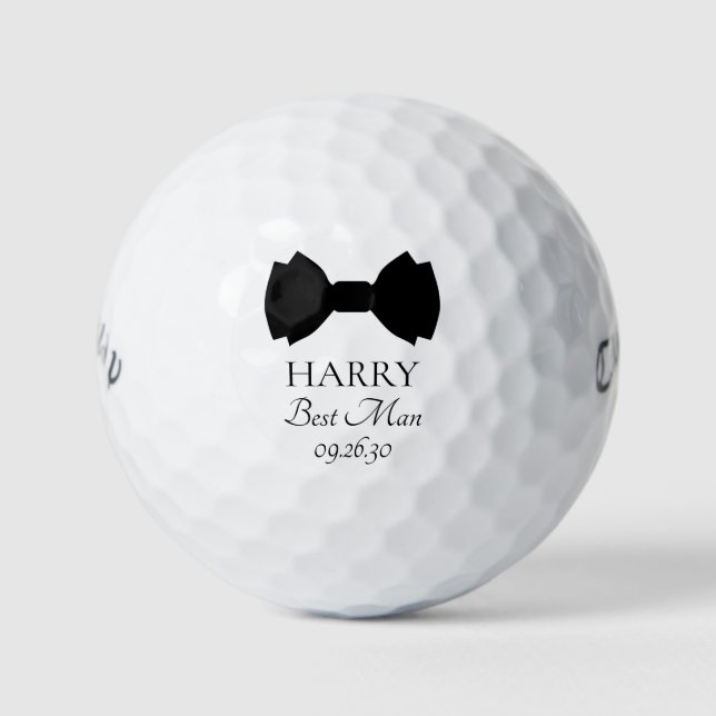 Balles De Golf Meilleur homme noeud papillon noir (Devant)