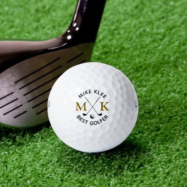 Balles De Golf Meilleur Monogramme Golfeur moderne (Créateur téléchargé)