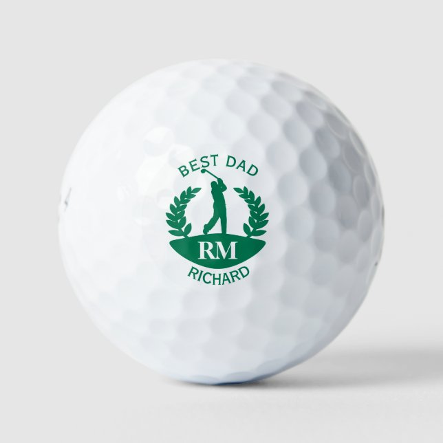 Balles De Golf Meilleur papa Golfer Monogramme Prénom (Devant)