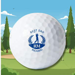 Balles De Golf Meilleur Papa Golfeur Monogramme Prénom 