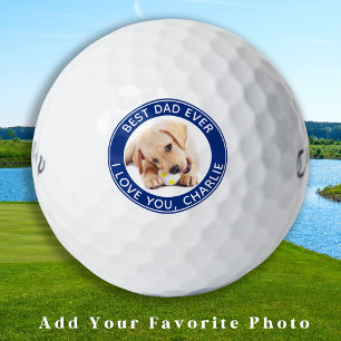 Balles De Golf Meilleur papa Jamais Blue Dog Photo