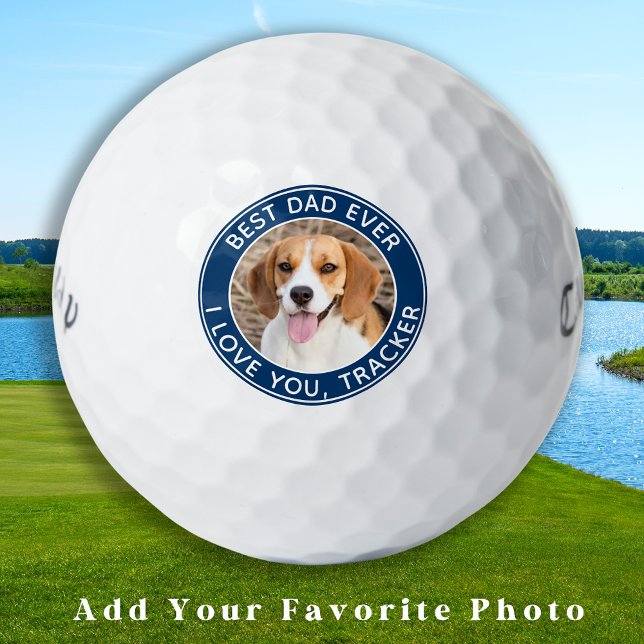 Balles De Golf Meilleur Papa Jamais Personnalisé Golfeur Photo (Créateur téléchargé)