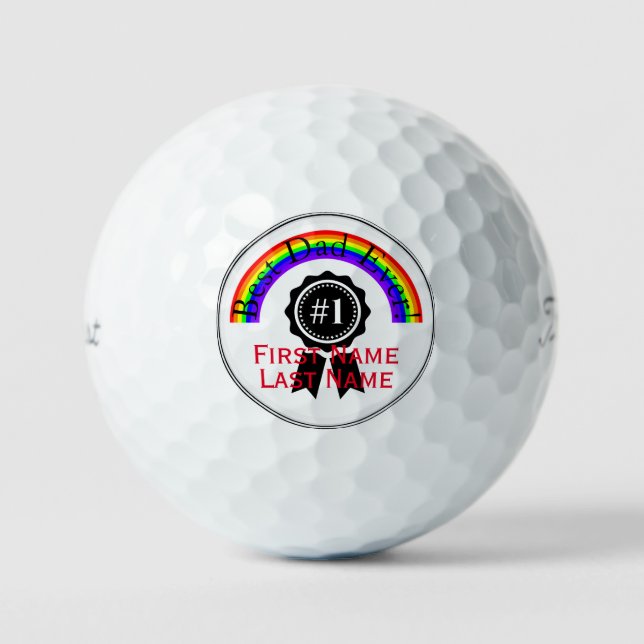 Balles De Golf Meilleur papa jamais Rainbow Golf Balls HAMbWG (Recto)