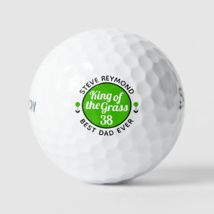 Balles De Golf 'meilleur papa jamais' vert 'Roi de l'Herbe'