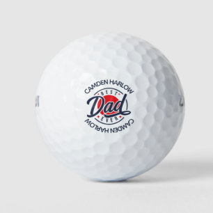 Balles De Golf Meilleur papa Nom Jamais Rouge Blanc Bleu