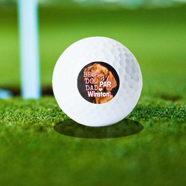 Balles De Golf Meilleur papa par Par Chien Photo (Best Dad By Par Dog Photo Golf Balls)