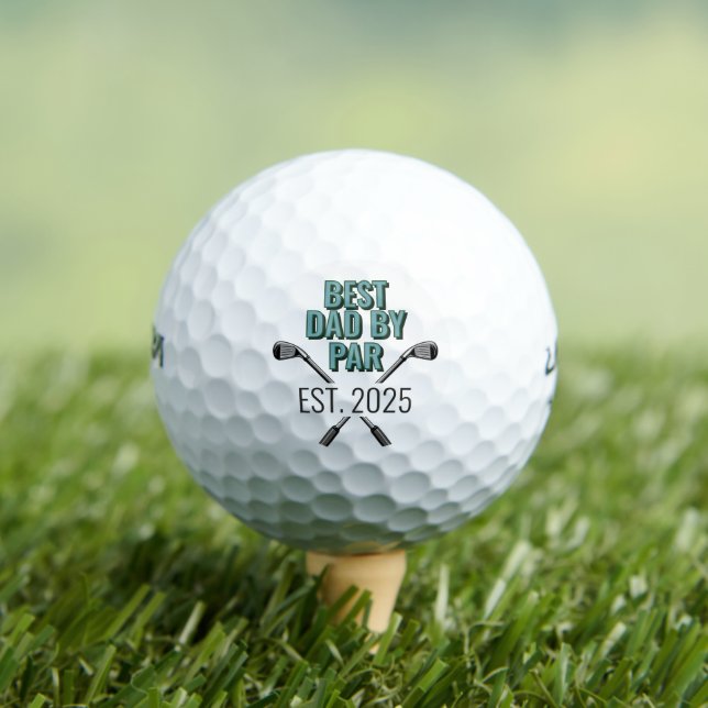 Balles De Golf Meilleur Papa Par Par Par Année Établie (T-shirt Insitu)