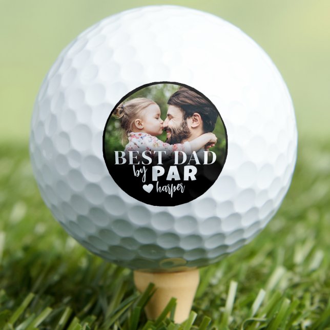 Balles De Golf Meilleur Papa Par Par Photo Personnalisée (Best Dad By Par Personalized Photo Golf Balls)