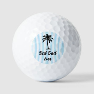 Balles De Golf Meilleur Papa Personnalisé Plage Palmier Rayure Na