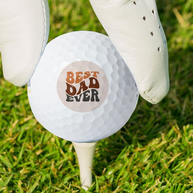 Balles De Golf Meilleur Père Jamais Super Typographie Rétro (Créateur téléchargé)