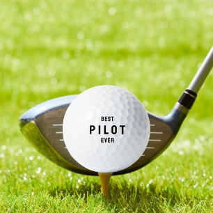 Balles De Golf Meilleur pilote jamais Aviation Typographie simple
