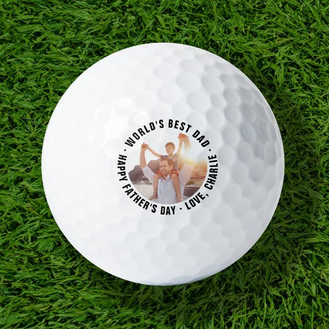 Balles De Golf Meilleure Fête des pères papa du monde Photo Balls (Créateur téléchargé)