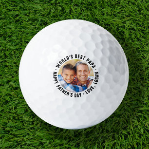 Balles De Golf Meilleure Fête des pères Papa du monde Photo Balls