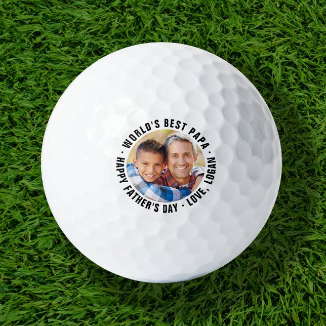 Balles De Golf Meilleure Fête des pères Papa du monde Photo Balls (Créateur téléchargé)