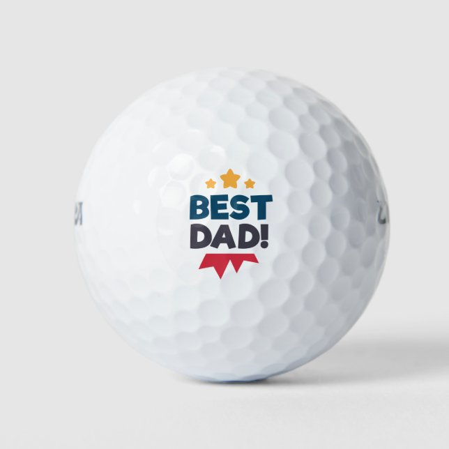 Balles De Golf Meilleure Fête des pères papa heureux | Boules de  (Devant)