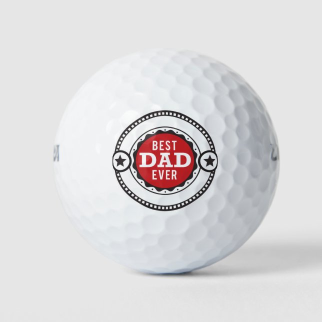 Balles De Golf Meilleure Fête des pères papa jamais (Devant)
