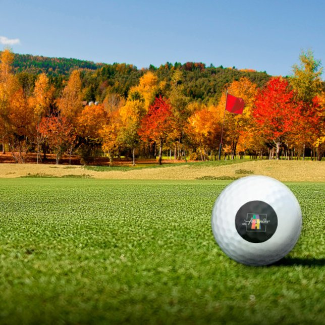 Balles De Golf Meilleure lettre de couleur initiale monogrammée n (Créateur téléchargé)