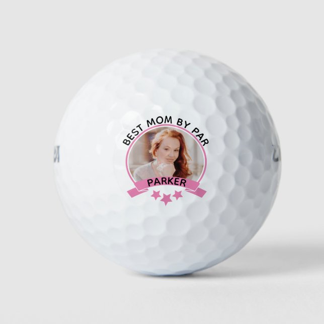 Balles De Golf Meilleure maman Par Par Par Pink Photo personnalis (Devant)
