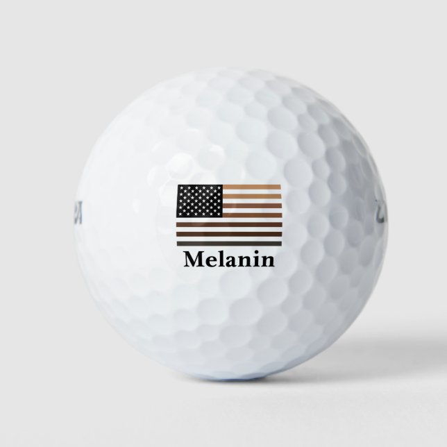 Balles De Golf Melanin USA Drapeau Afrique-Amérique Noire (Devant)