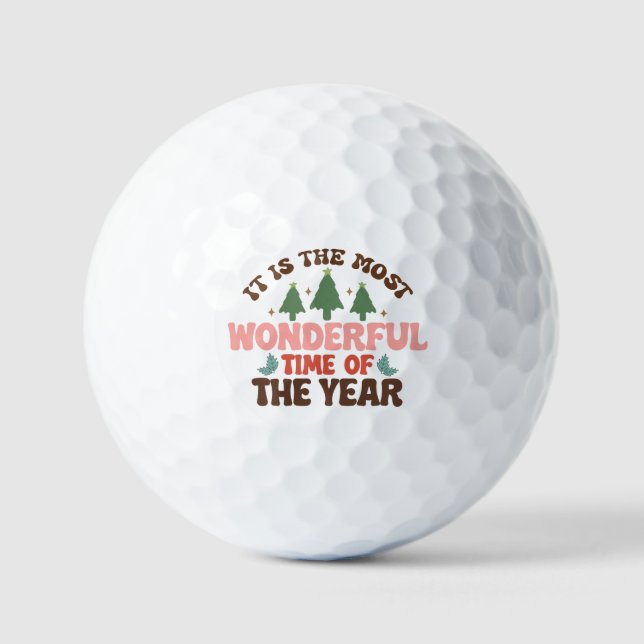 Balles De Golf Merveilleux temps Retro Super vacances de Noël (Recto)