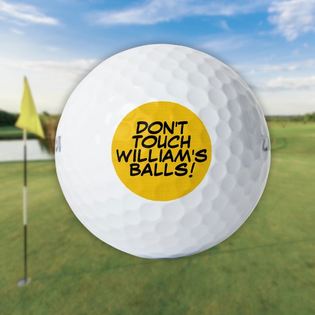 Balles De Golf Message personnalisé et nom Fun Retro Comic Book (Custom Message and Name Fun Retro Comic Book Golf Balls)