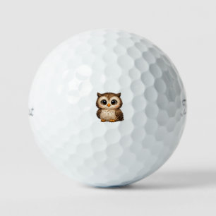 Balles De Golf Mignon Hibou Fluffy Gros Yeux Dessin Animé Art Num