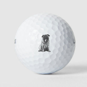 Balles De Golf Mignon Pug avec Bonne Humeur