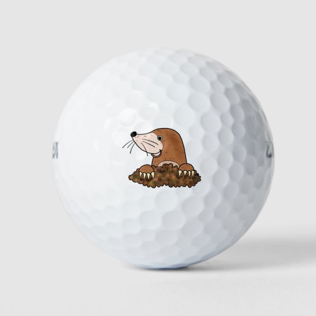 Balles De Golf Mignonne mole drôle petit dessin animé animal (Devant)