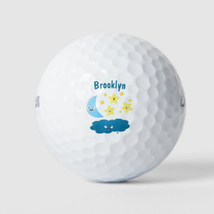 Balles De Golf Mignons étoiles chantant, lune et bande dessinée d