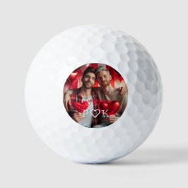 Balles De Golf Minimaliste LGBT Valentine Day Coeur blanc | Photo