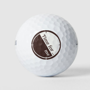 Balles De Golf Minimaliste marron et blanc, 60°, Texte