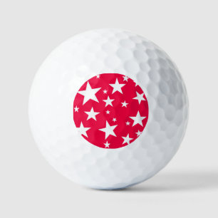 Balles De Golf Modèle de Noël Elegant Red White Stars