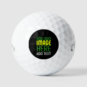 BALLES DE GOLF MODÈLE DE TEXTE D'IMAGE NOIRE SIMPLE ET MODERNE