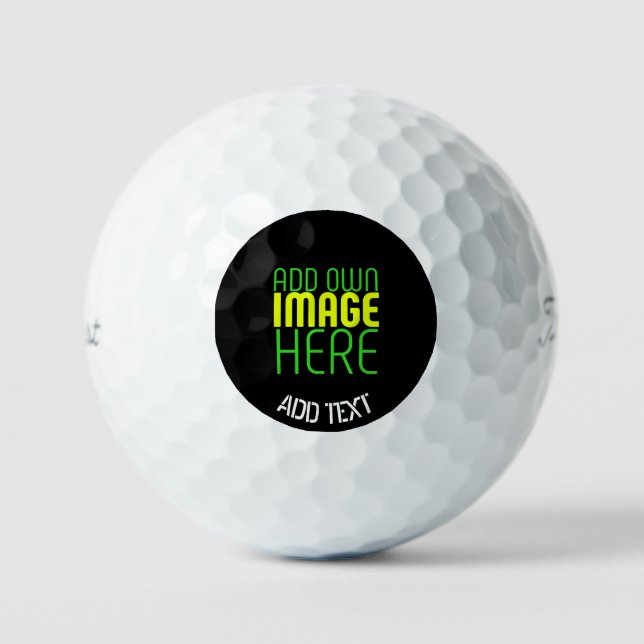 BALLES DE GOLF MODÈLE DE TEXTE D'IMAGE NOIRE SIMPLE ET MODERNE (Recto)