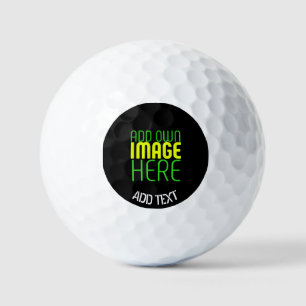 BALLES DE GOLF MODÈLE DE TEXTE D'IMAGE NOIRE SIMPLE ET MODERNE