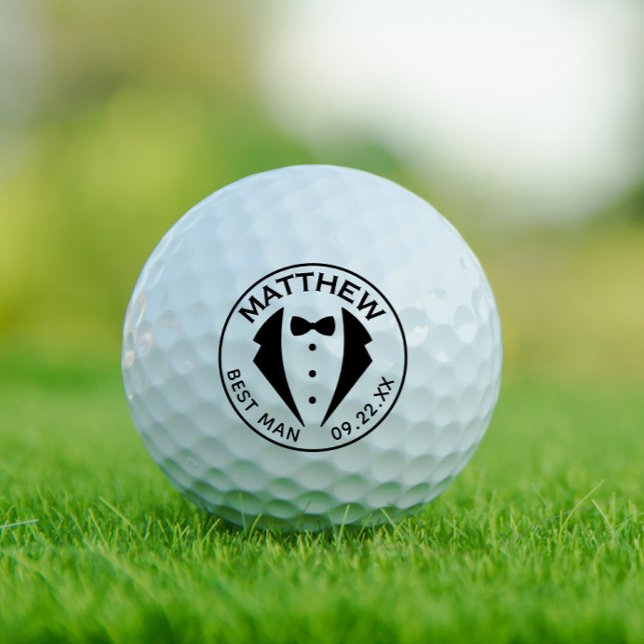 Balles De Golf Modèle de Tuxedo Meilleur Homme Groomsman (Créateur téléchargé)