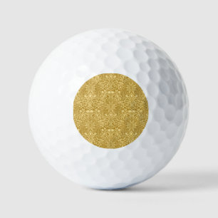 Balles De Golf Modèle Floral Baroque Damas d'or