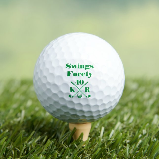 Balles De Golf Moderne 40ème 50ème Anniversaire Golf Monogramme V (T-shirt Insitu)