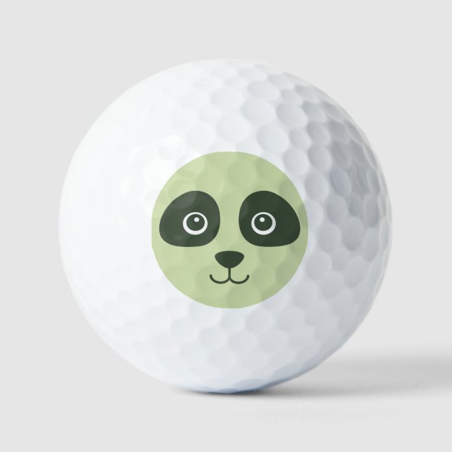 Balles De Golf Moderne Cute Panda Face Vert clair (Recto)