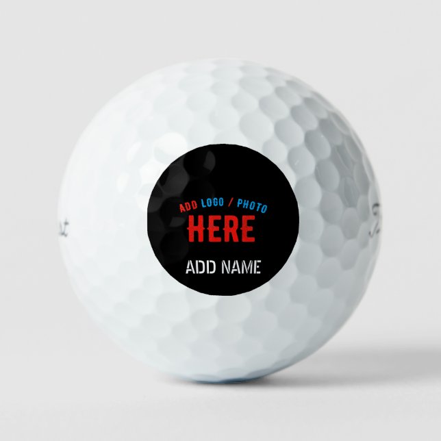 BALLES DE GOLF MODERNE ET MODERNE PERSONNALISABLE NOIR VÉRIFIÉ (Recto)