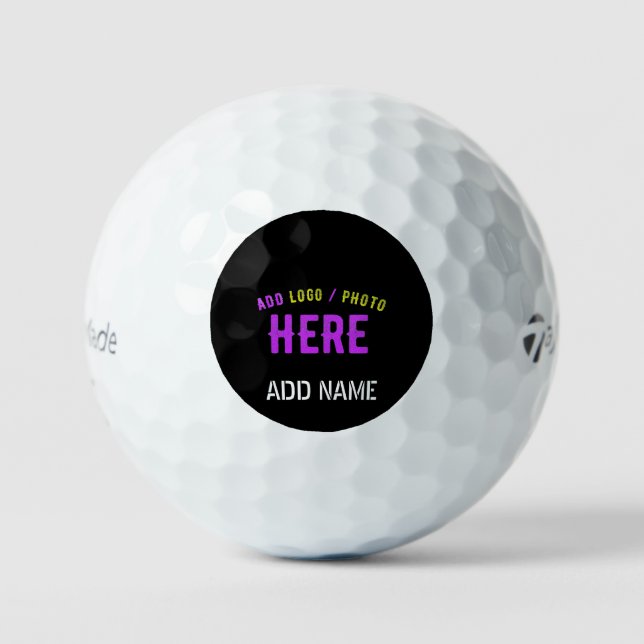 BALLES DE GOLF MODERNE ET MODERNE PERSONNALISABLE NOIR VÉRIFIÉ (Recto)